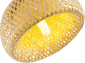 Bamboo semi flush mount ceiling lamp boho ceiling light fixture