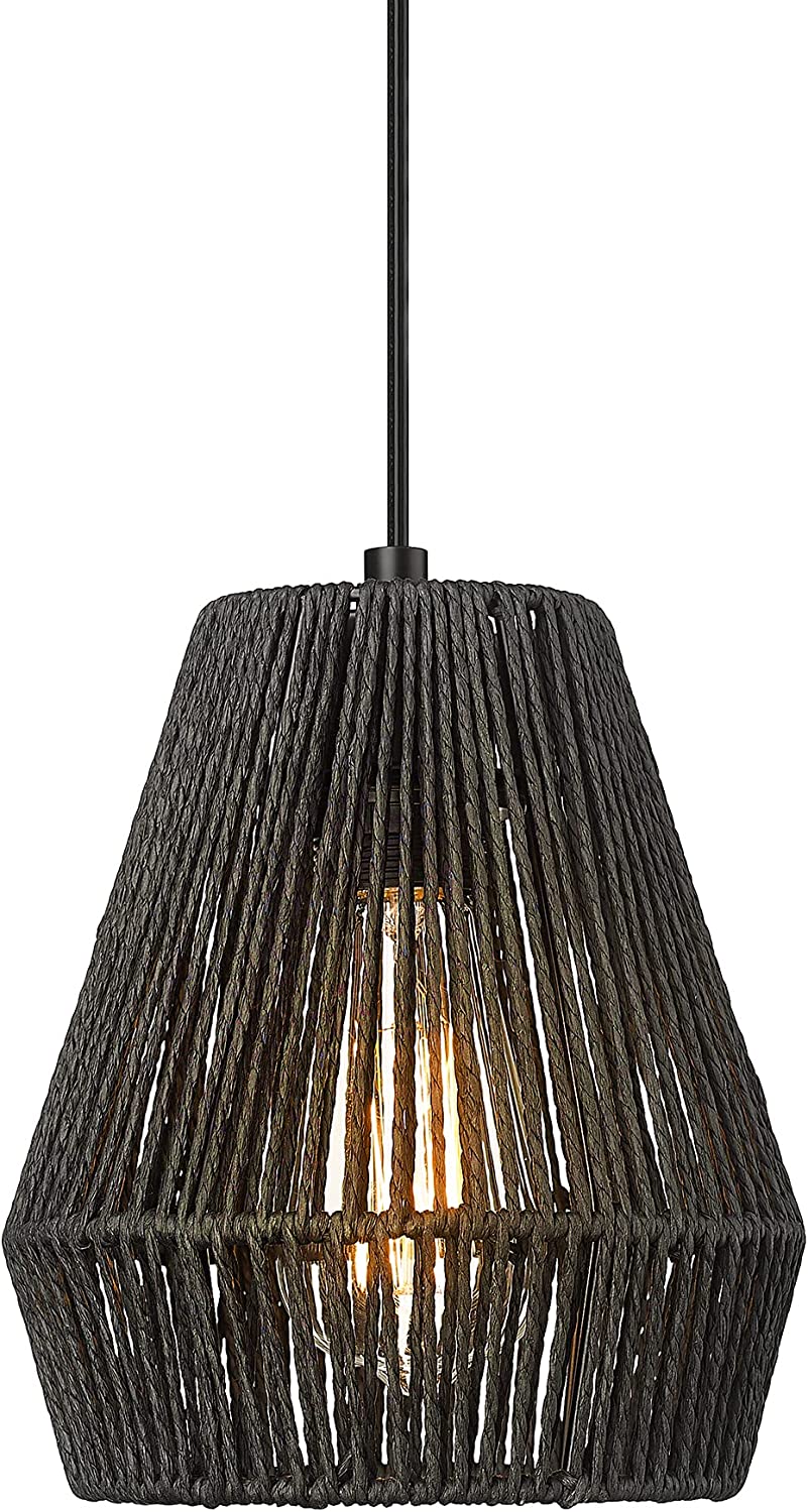 Woven pendant light fixtures farmhouse black pendant lights for kitchen