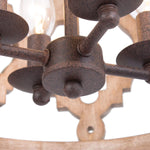 4 light vintage chandelier farmhouse wood kitchen island pendant light