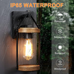 2 pack dusk to dawn outdoor wall light fixture exterior lantern wall sconce