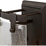 1 light indoor rubbed bronze wall sconce with clear seeded glass