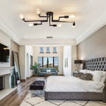 6 light semi flush ceiling lights vintage black mount ceiling lamp