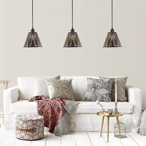 Black Pendant Lights Fixture Adjustable hollow-carved Hanging Light