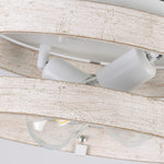 White flush mount ceiling light fixture 2 light wood drum ceiling lamp