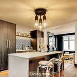 3 light ceiling light fixture black farmhouse flush mount ceiling lamp