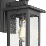 2 pack wall mount black sconce with clear seeded glass shade