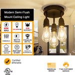 3 light ceiling light fixture black farmhouse flush mount ceiling lamp