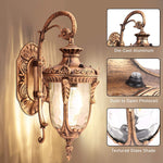 Antique outdoor lamp textured glass dusk to dawn outdoor lighting