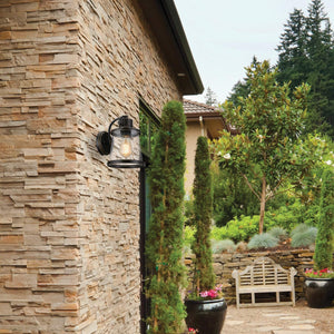 Vintage wall mount light fixture indoor seeded glass wall sconce with oil rubbed bronze finish