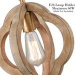 Industrial wood chandelier farmhouse rust pendant light brown wood pendant lamp