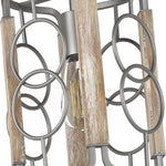 Vintage pendant lamp cage rust wood pendant light fixture