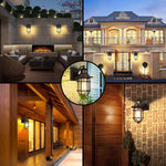 Black outdoor sensor light motion sensor detection outdoor lights with seeded glass shade