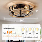 5 light industrial cage ceiling fan with light remote control farmhouse ceiling fan lamp with 3 speed