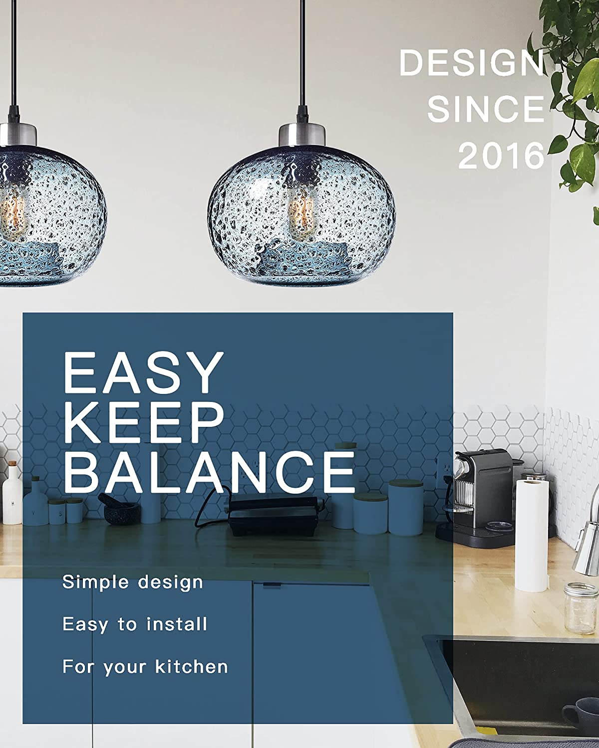 Blown glass pendant light fixture blue pendant lamp