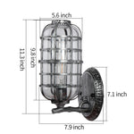 Industrial indoor net glass wall sconce outdoor cage wall light with black silver finish