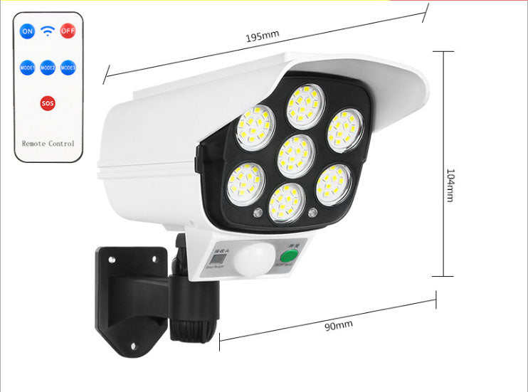 360 degree rotate adjustable CCTV security camera wall light outdoor solar LED wall sconce with remote control