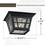 Cast Aluminum Outdoor Ceiling Lighting fixture with glass shade black ceiling lamp