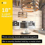 3 light wood chandelier farmhouse island pendant light fixture