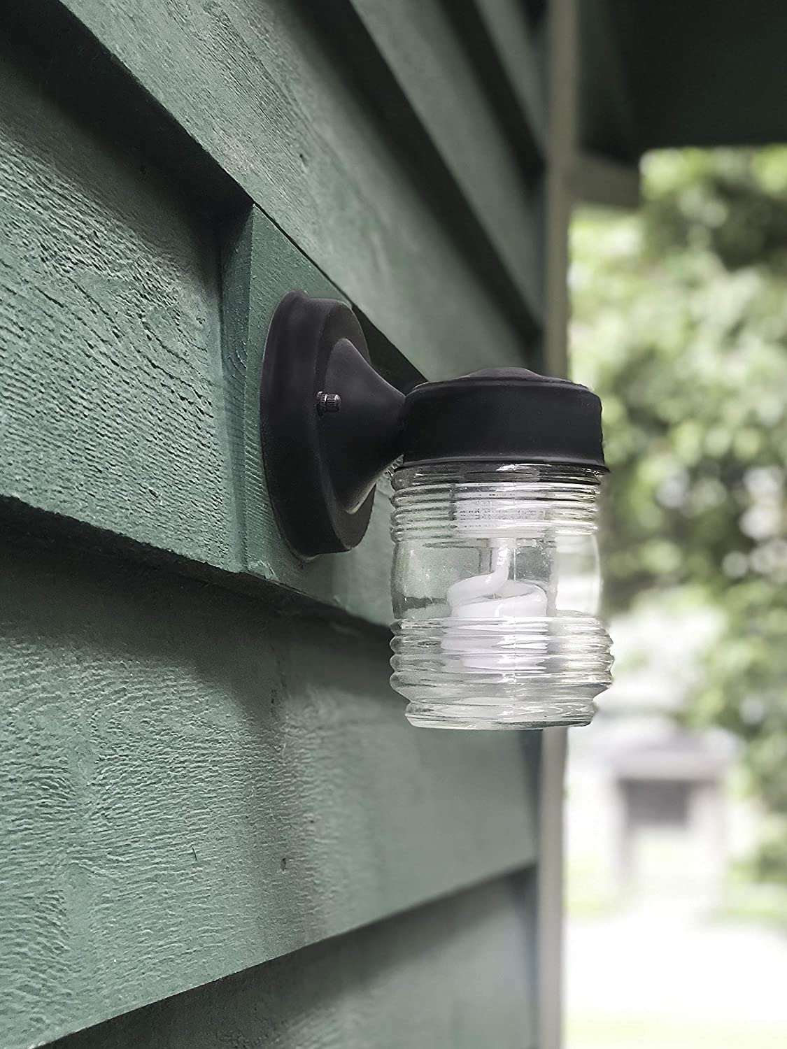 Jelly jar glass wall sconce