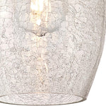 Single crackle glass mini pendant light brushed nickel hanging light