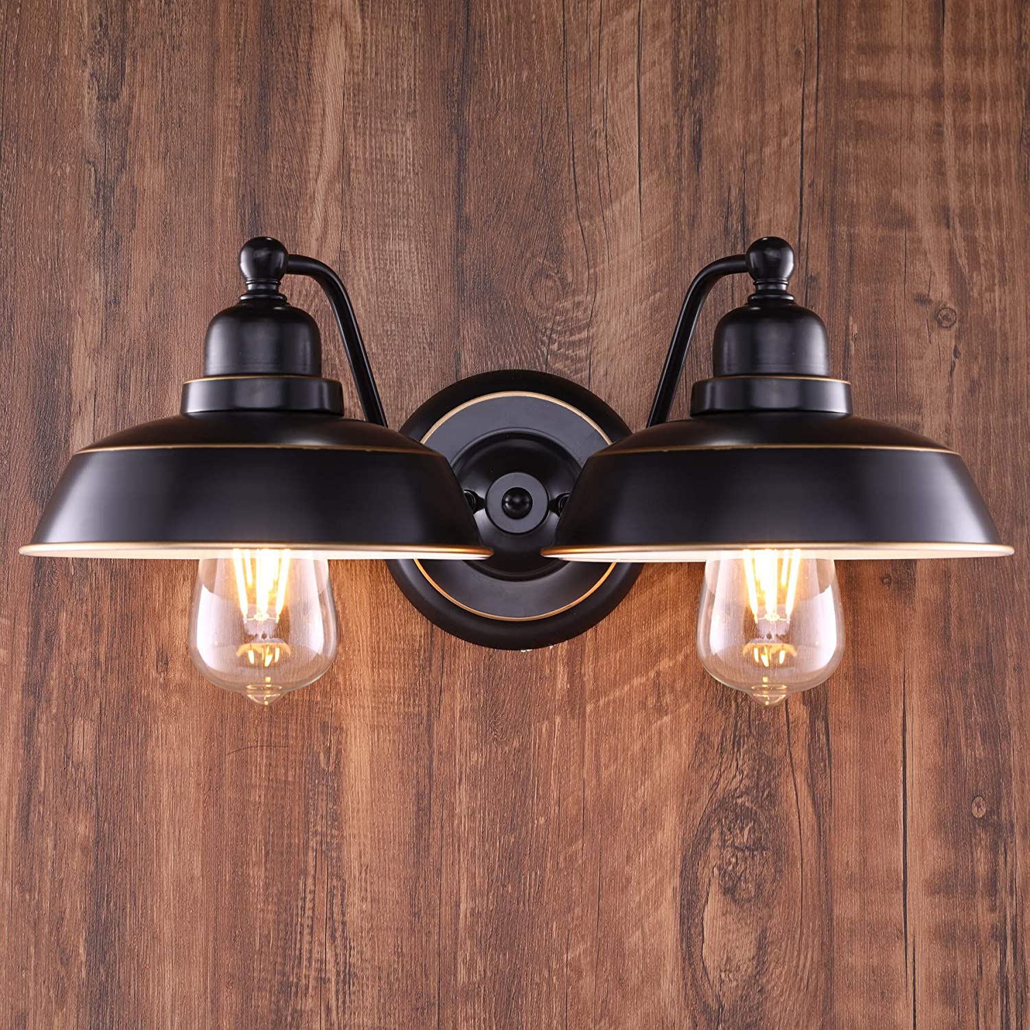 2 light rust vanity wall light black industrial wall mount lighting fixture
