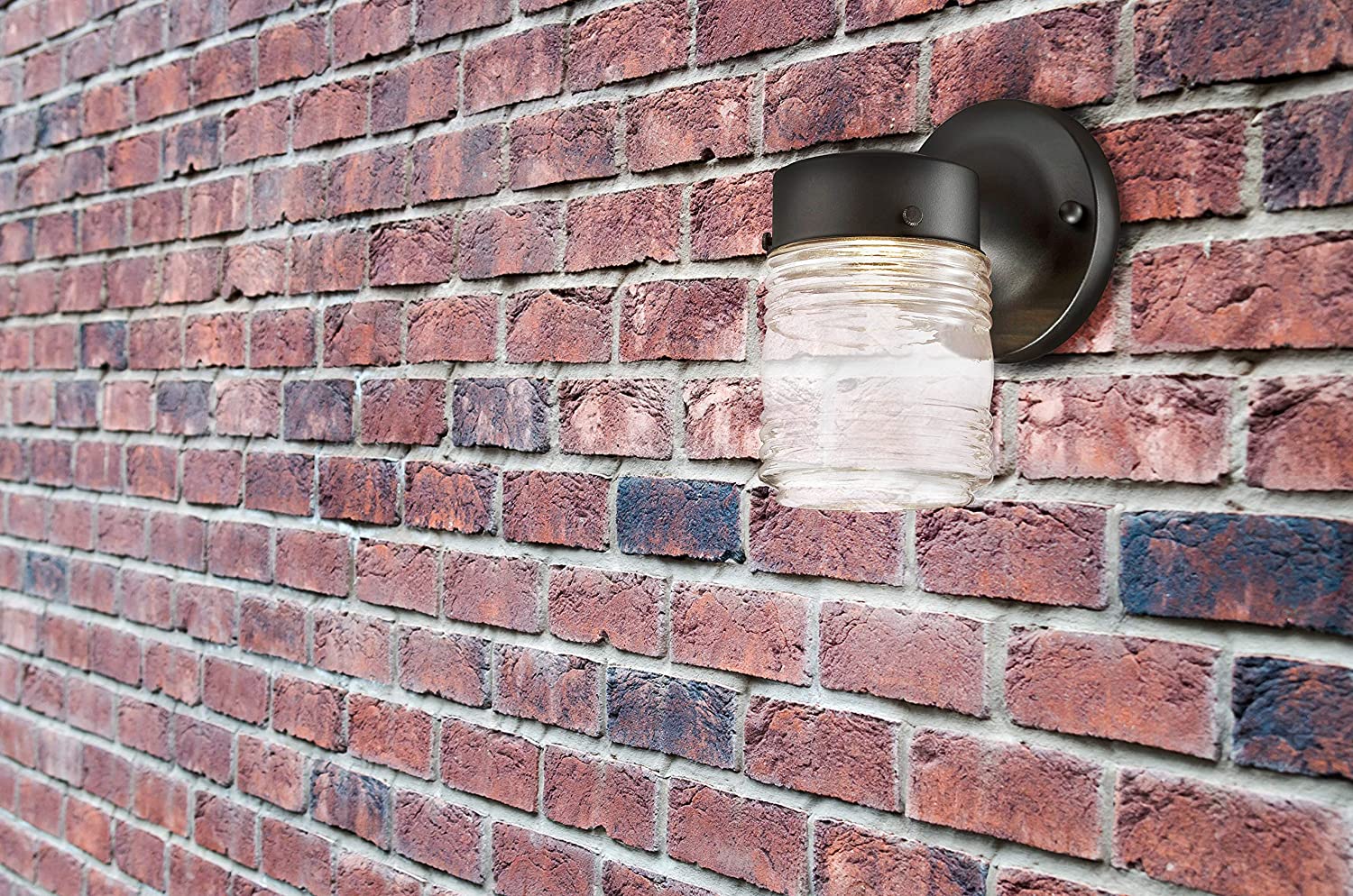 Jelly jar glass wall sconce