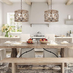 4 light vintage chandelier farmhouse wood kitchen island pendant light