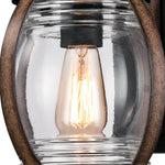 Farmhouse outdoor light fixture with barn wood finish vintage wall sconce with glass shade