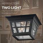 Cast Aluminum Outdoor Ceiling Lighting fixture with glass shade black ceiling lamp