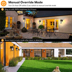 Black outdoor sensor light motion sensor detection outdoor lights with seeded glass shade