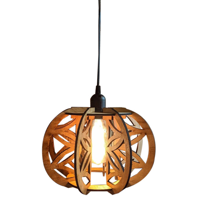 Geometric pendant lamp vintage wood hanging pendant light fixture