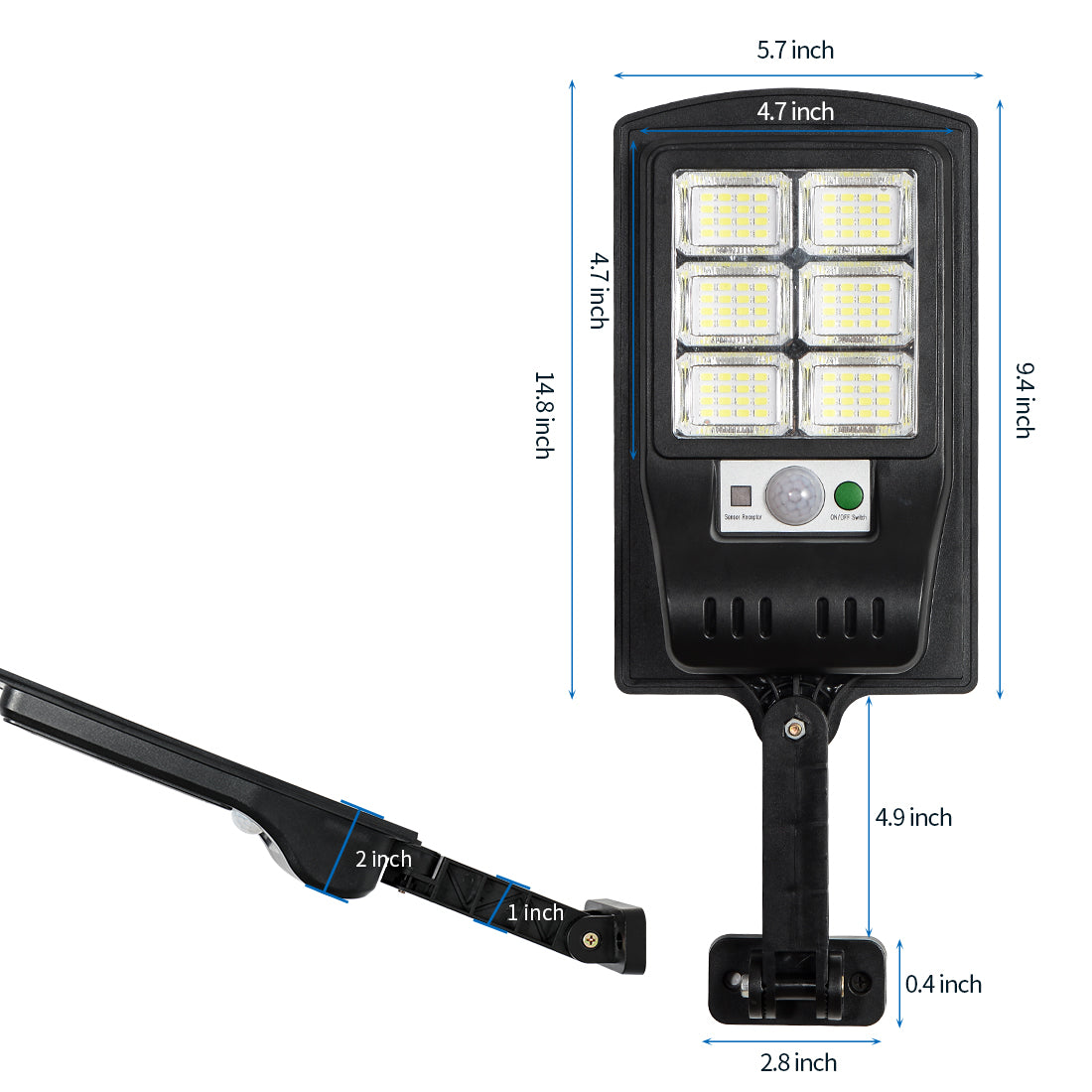 Outdoor solar induction wall light, wireless sensor LED swing arm wall sconce
