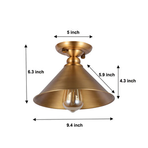 Copper ceiling light fixture semi flush mount lighting