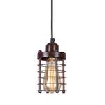 Rustic wire cage pendant light fixture mini pendant lights