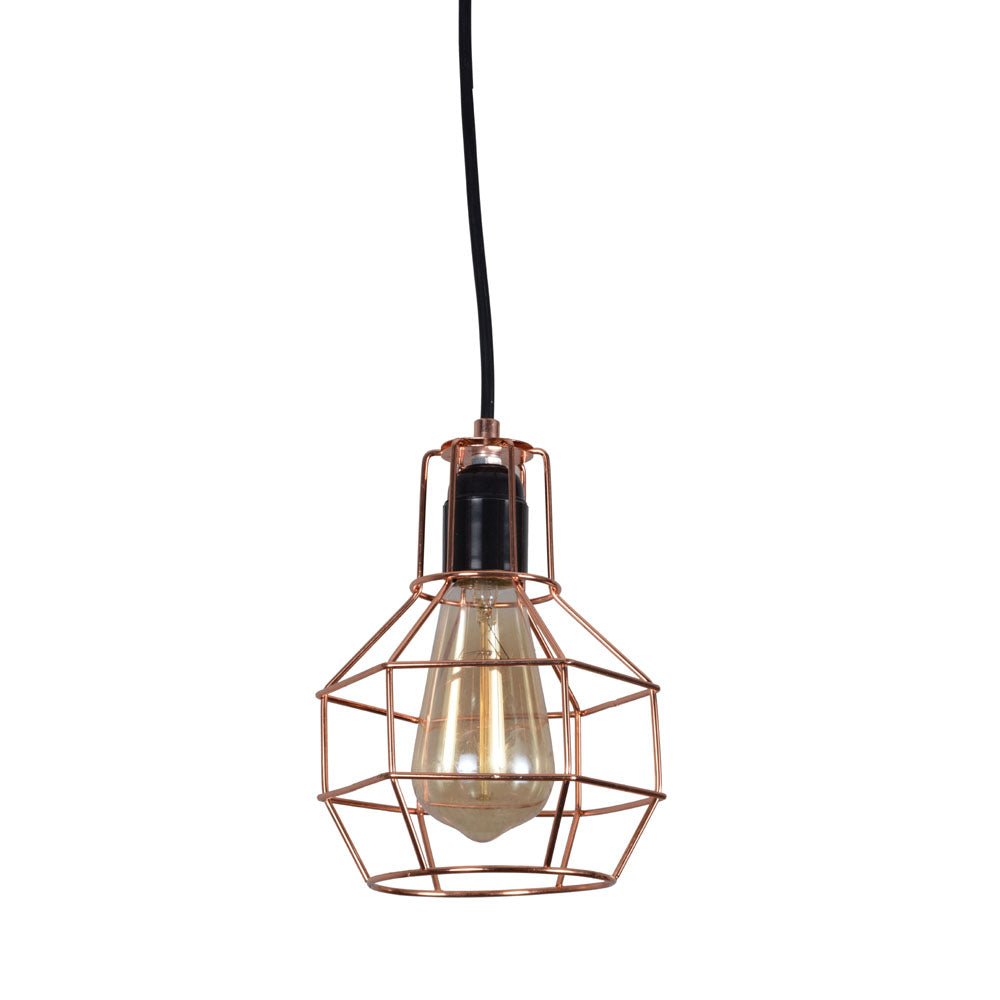 Wire cage kitchen lights fixture rust dining room lighting