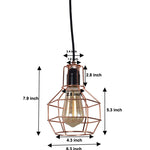 Wire cage kitchen lights fixture rust dining room lighting