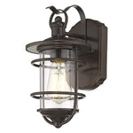Outdoor wall glass lantern  industrial wall lamp with rubbed bronze finish