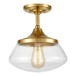 Modern Fluch Mount Light Fixture glass ceiling lamp with brass finish
