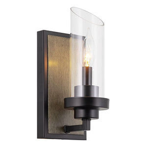 1-Light wall lights for bedroom black industrial glass Wall Sconce