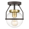 Industrial Semi Flush Mount Ceiling Light  globe glass Close to Ceiling Lighting Fixture