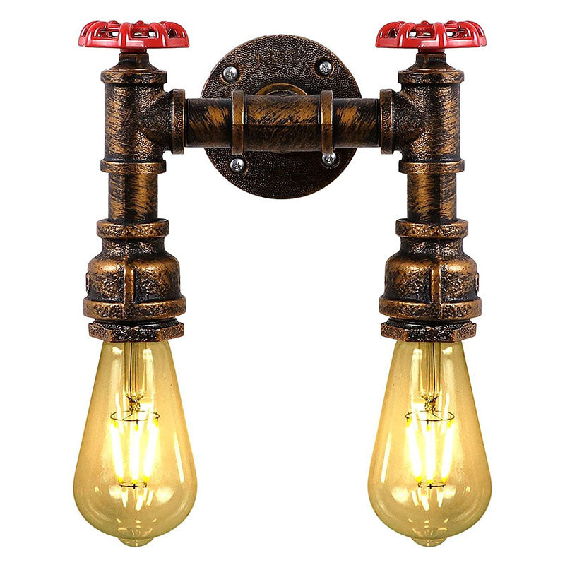 2 light water pipe wall sconce retro steampunk wall light fixture