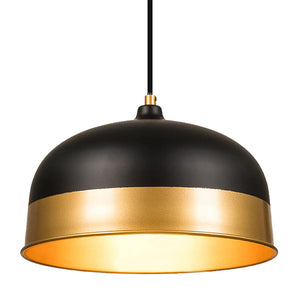 Matte black and gold dome pendant light  slop ceiling hanging lamp