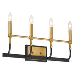 4-Light vintage wall lights black and gold brass wall sconce