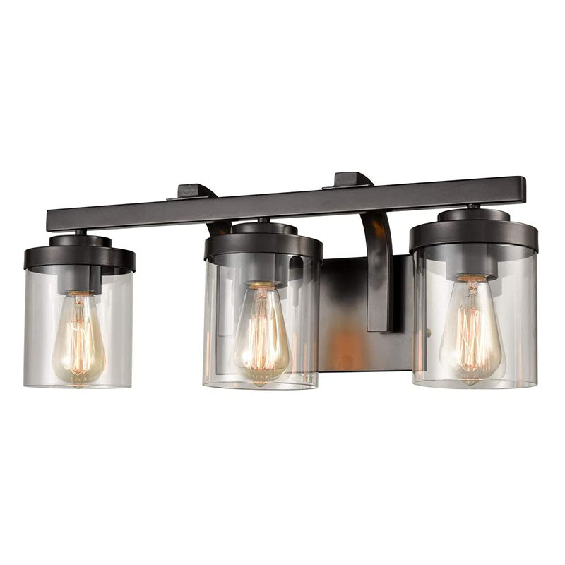 3 Light wall lights with oil rubbed bronze finish vintage industrial wall sconce