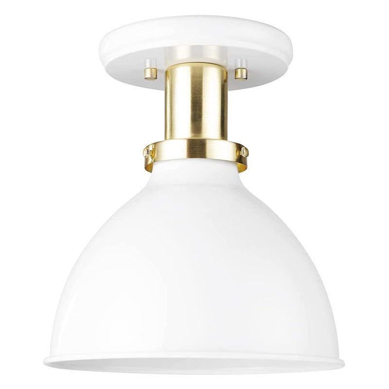 Simplicity Semi-Flush Mount Ceiling Light white glass ceiling lamp with gold finish