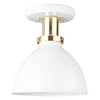 Simplicity Semi-Flush Mount Ceiling Light white glass ceiling lamp with gold finish
