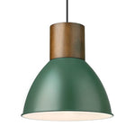 Industrial pendant light fixtures wood green hanging lighting
