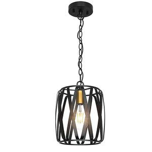 Industrial hanging pendant light black cage island pendant lamp