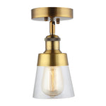 Mini Semi Flush Mount Ceiling Light antique gold ceiling light fixture with glass shade