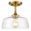 Modern  Semi flush Ceiling Light glass ceiling lamp with gold finish